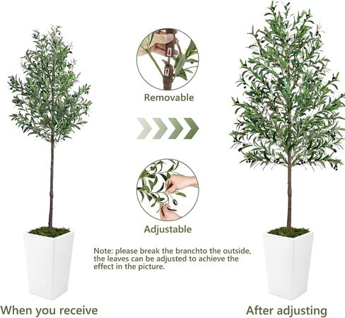 Olive Trees Artificial Indoor 6ft, Tall Faux Silk Plant with Pot, Realistic Leaves and Natural Wood Trunk Fake Trees with Lifelike Fruits for Home Office Decor Bedroom Livingroom Entryway Housewarming in Kuwait