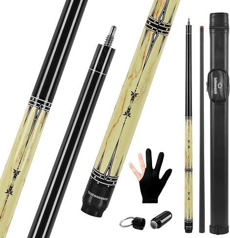 HomeSeason Glass Fibre Pool Cue Stick 58" Billiard Cue Sticks Professional Low Deflection Pool Sticks in Kuwait