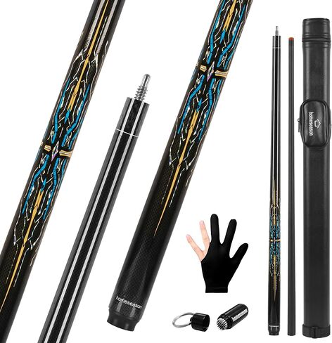 HomeSeason Glass Fibre Pool Cue Stick 58" Billiard Cue Sticks Professional Low Deflection Pool Sticks in Kuwait