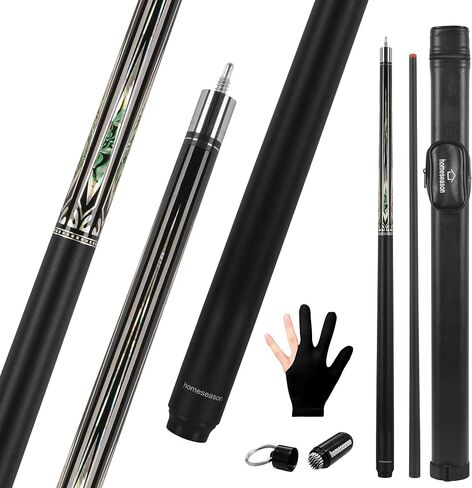 HomeSeason Glass Fibre Pool Cue Stick 58" Billiard Cue Sticks Professional Low Deflection Pool Sticks in Kuwait