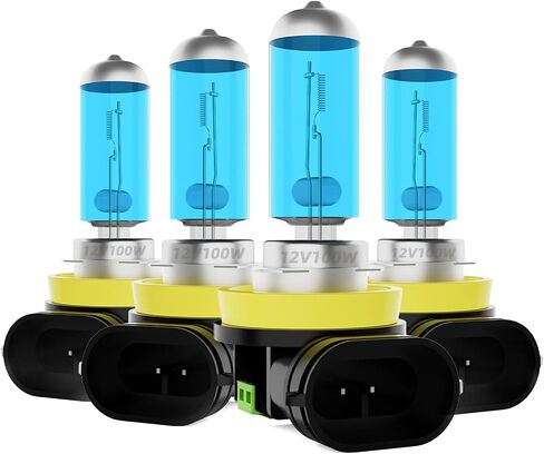 Headlight Bulbs Fit For Nissan Rogue 2008-2013, 9005 H11 High Low Beam Combo, Super Bright 5500K White Light High Performance Halogen Light Bulbs, 4PCS in Saudi Arabia