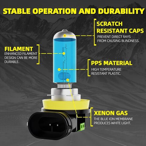 Headlight Bulbs Fit For Nissan Rogue 2008-2013, 9005 H11 High Low Beam Combo, Super Bright 5500K White Light High Performance Halogen Light Bulbs, 4PCS in Saudi Arabia