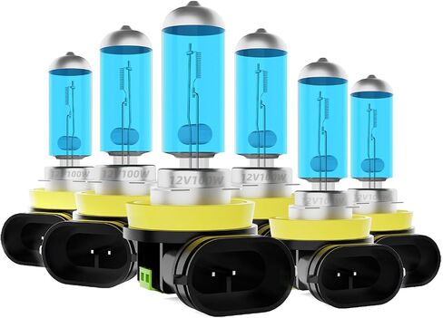 Headlight Bulbs Fit For Nissan Rogue 2008-2013, 9005 H11 High Low Beam Combo, Super Bright 5500K White Light High Performance Halogen Light Bulbs, 4PCS in Saudi Arabia