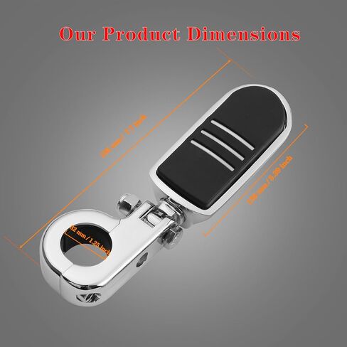 1.25" Highway Footpegs, Adjustable Footrest Mounting P-Clamps Compatible with Harley Sportster Touring Softail Dyna Honda Kawasaki Suzuki Yamaha with 1-1/4" Engine Guard（Chrome） in Kuwait