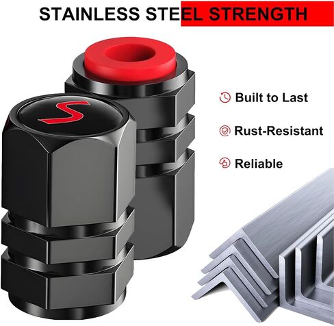 Aluminum Car Tire Valve Stem Caps Compatible with Mini Cooper S Countryman S Clubman S Car Wheel Valve Covers Accessories Universal for Car, SUV, Bike and Motorcycle (S) in Kuwait