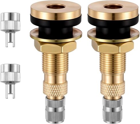 صمامات الإطارات TR618A إطار صمامات سائل الهواء السائل الجذعية الجذعية TR618A صمام المعادن صمامات الإطارات بدون أنبوب جذع للجرار الزراعي ، يناسب 0.618 ''+0.0157 'ثقب (2 حزمة) in Kuwait