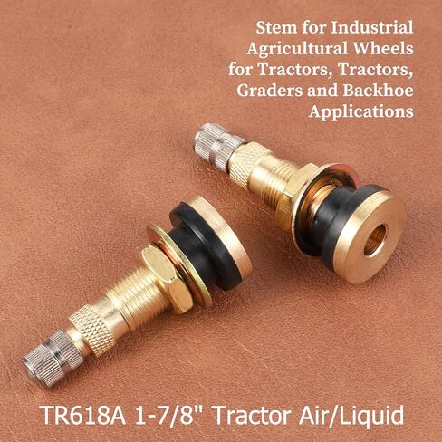 صمامات الإطارات TR618A إطار صمامات سائل الهواء السائل الجذعية الجذعية TR618A صمام المعادن صمامات الإطارات بدون أنبوب جذع للجرار الزراعي ، يناسب 0.618 ''+0.0157 'ثقب (2 حزمة) in Kuwait
