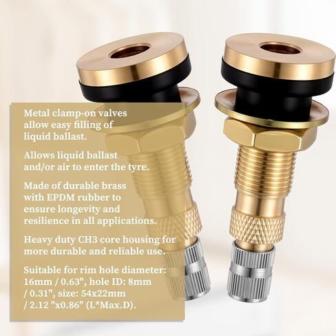 صمامات الإطارات TR618A إطار صمامات سائل الهواء السائل الجذعية الجذعية TR618A صمام المعادن صمامات الإطارات بدون أنبوب جذع للجرار الزراعي ، يناسب 0.618 ''+0.0157 'ثقب (2 حزمة) in Kuwait