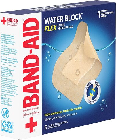 Pharmapacks Band-Aid Brand Block Flex 100percent Plads Lafficive Lundage Pads ، كبيرة ، 6 CT (حزمة من 3) in Saudi Arabia