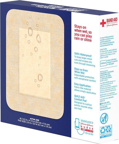 Pharmapacks Band-Aid Brand Block Flex 100percent Plads Lafficive Lundage Pads ، كبيرة ، 6 CT (حزمة من 3) in Saudi Arabia
