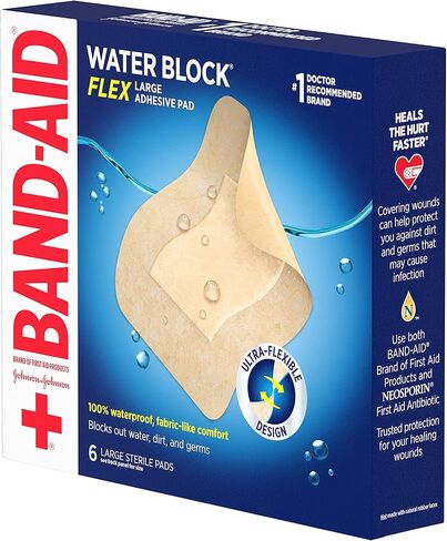 Pharmapacks Band-Aid Brand Block Flex 100percent Plads Lafficive Lundage Pads ، كبيرة ، 6 CT (حزمة من 3) in Saudi Arabia