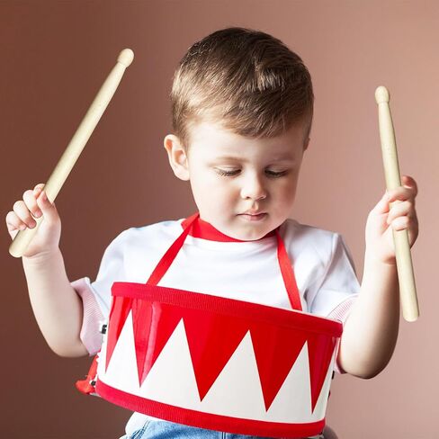 Kids Drum Set,8 Inch Wooden Drum Toys,Educational Baby Drum Toys with an Adjustable Strap and 2 Drumsticks,Sensory Musical Instrument Drum for Toddler,Kids,Boys & Girls in Kuwait