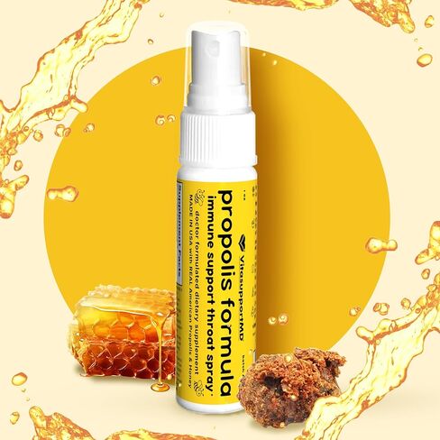 Propolis Formula Throat Spray - تم صياغة الطبيب ، مصنوعًا في الولايات المتحدة الأمريكية للحصول على دعم مناعي مع مضادات الأكسدة الطبيعية ، 1 Fl Oz in Kuwait