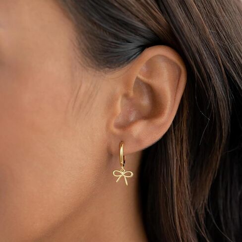 Gold Earrings for Women Girls - Gold Bow Earrings for Women Jewelry Huggie Hoop Stud Earrings Hypoallergenic Cute Cubic Zirconia Pearl Drop Bow Earring Gifts for Girls Wedding Birthday Gifts in Kuwait