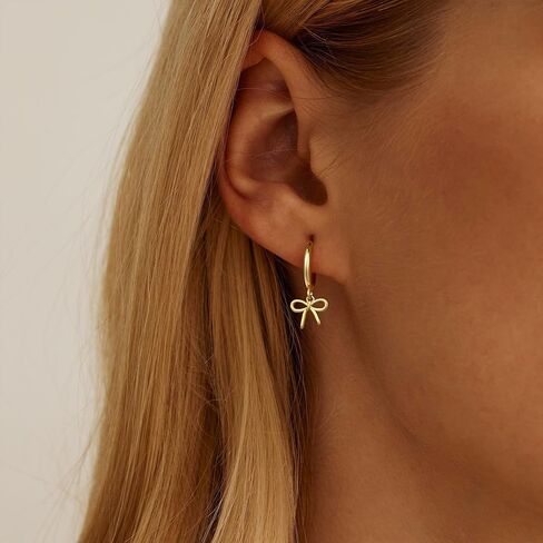 Gold Earrings for Women Girls - Gold Bow Earrings for Women Jewelry Huggie Hoop Stud Earrings Hypoallergenic Cute Cubic Zirconia Pearl Drop Bow Earring Gifts for Girls Wedding Birthday Gifts in Kuwait