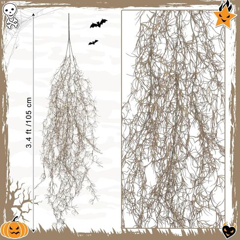 Giegxin 6 Pack Moss الإسبانية 41 "عصارة فو ، نباتات عصارية اصطناعية مصطنعة مزورة من النباتات المعلقة لعمليات إكليل معلقة مصطنعة للهالوين في الهواء الطلق (بني) in Kuwait