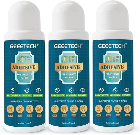 GEEETECH 150ml 3D Printer Adhesive Glue Bed Weld Original, Strong Grip Reduces Warping for ABS, PLA, PLA+, PETG and TPU Filament on Multiple Surfaces Compatible Glass, Flex Plate, PEI Sheet, 5 fl oz in Saudi Arabia
