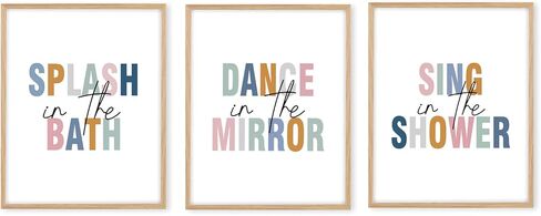 Boat Wades Kids Bathroom Decor Unframed Wall Art Prints,Bathroom Wall Decor,Colorful Kid Toilet Posters Prints Pictures,8x10 Inches Set of 3 in Kuwait