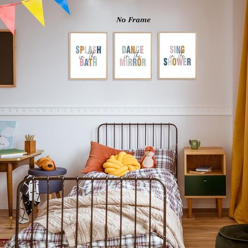 Boat Wades Kids Bathroom Decor Unframed Wall Art Prints,Bathroom Wall Decor,Colorful Kid Toilet Posters Prints Pictures,8x10 Inches Set of 3 in Kuwait