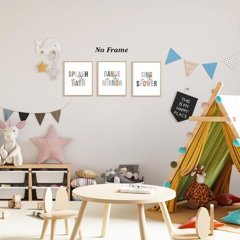 Boat Wades Kids Bathroom Decor Unframed Wall Art Prints,Bathroom Wall Decor,Colorful Kid Toilet Posters Prints Pictures,8x10 Inches Set of 3 in Kuwait