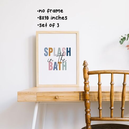 Boat Wades Kids Bathroom Decor Unframed Wall Art Prints,Bathroom Wall Decor,Colorful Kid Toilet Posters Prints Pictures,8x10 Inches Set of 3 in Kuwait