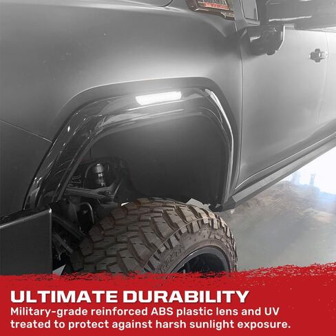 RECON - Fits 20-24 Sierra HD 2500/3500 (4th GEN) Fender Light Lenses (4-Piece Set) White/Amber LED with Smoked/Clear Lens (WHITE LED, SMOKED LENS) in Saudi Arabia