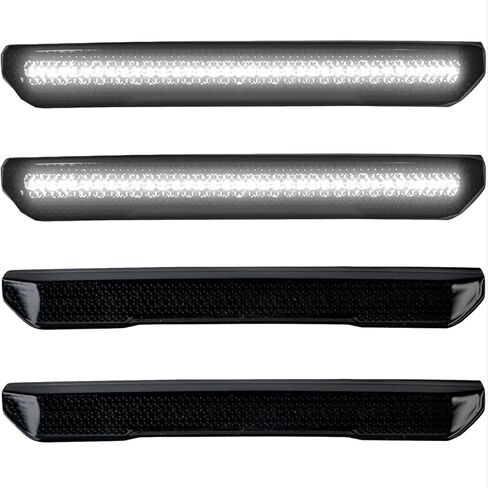 Recon-يناسب 20-24 Sierra HD 2500/3500 (Gen Gen) العدسات الإضاءة الحاجز (مجموعة 4 قطع) LED بيضاء/العنبر مع عدسة مدخنة/صافية (LED بيضاء ، عدسة مدخنة) in Kuwait