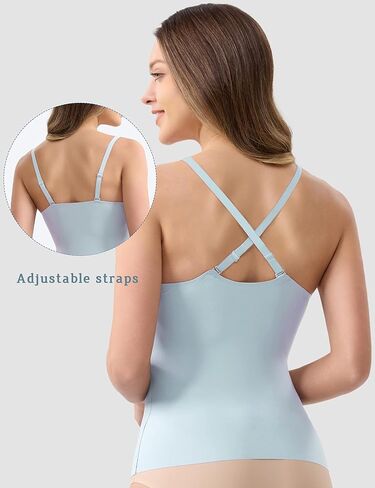 قمصان علوية بدون أكمام للنساء مع حمالة صدر مدمجة للنساء، قمصان تانكيني صيفية للتمرين والخروج للنساء in Kuwait