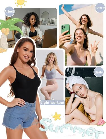 قمصان علوية بدون أكمام للنساء مع حمالة صدر مدمجة للنساء، قمصان تانكيني صيفية للتمرين والخروج للنساء in Kuwait