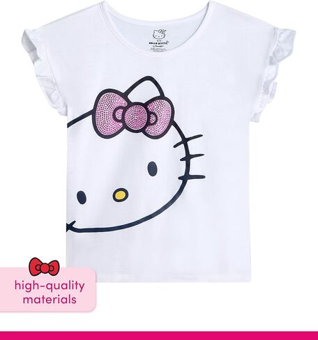 Hello Kitty Girls' Legging Set - 2 Piece Printed T-Shirt and Cozy Matching Leggings for Girls (2T-12), Size 12, Pink/Amber Light in Kuwait