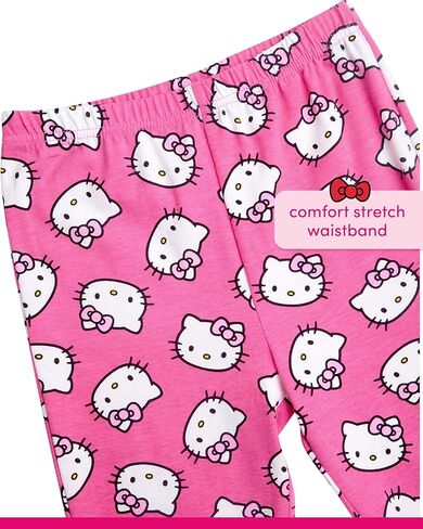 Hello Kitty Girls' Legging Set - 2 Piece Printed T-Shirt and Cozy Matching Leggings for Girls (2T-12), Size 12, Pink/Amber Light in Kuwait