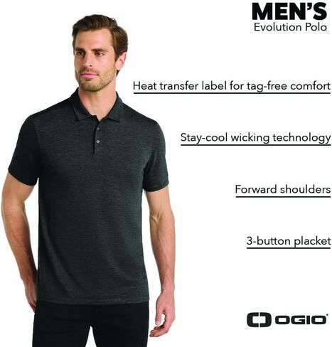 OGIO Unisex Evolution Polo | Moisture Wicking Polo Shirt for Men & Women, Casual Work Shirt, Summer Golf Clothing in Saudi Arabia