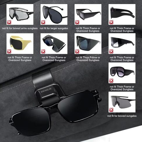 عبوتان من حامل النظارات الشمسية لمشبك واقي السيارة ومشبك بطاقة التذاكر على النظارات الشمسية ومنظم ملحقات حاجب السيارة (KAFANLIN أسود عبوتان) in Kuwait