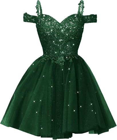 Sparkly Lace Applique Homecoming Dresses for Teens Short A-Line Puffy Glitter Tulle Formal Prom Dress in Saudi Arabia
