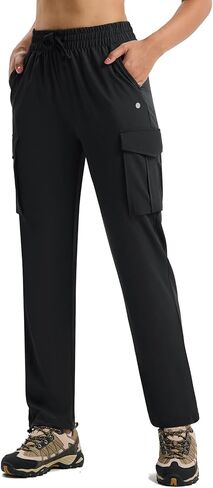 Women's Hiking Pants Lightweight Cargo Quick Dry Water Resistant UPF50+ Travel Outdoor Work Pants Safari Pockets in Saudi Arabia