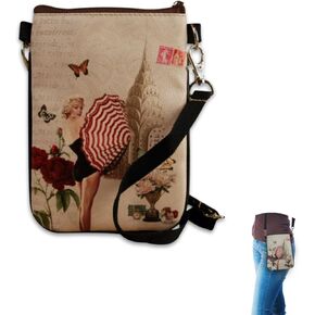 Marilyn Monroe Bag - Mini Crossbody Presh for Women ، حقيبة كتف من القماش خفيفة الوزن ، حقيبة يدوية صغيرة للأزياء ، 4.7 "× 6.6" ، المحافظ اللطيفة للنساء ، هدية عتيقة in Saudi Arabia