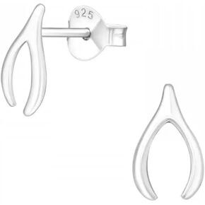 925 sterling Silver Wishbone Stud أقراط ، تباع كزوج in Kuwait
