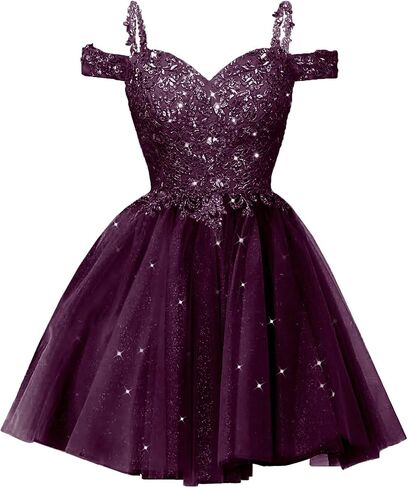 Sparkly Lace Applique Homecoming Dresses for Teens Short A-Line Puffy Glitter Tulle Formal Prom Dress in Saudi Arabia