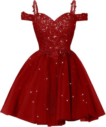 Sparkly Lace Applique Homecoming Dresses for Teens Short A-Line Puffy Glitter Tulle Formal Prom Dress in Saudi Arabia