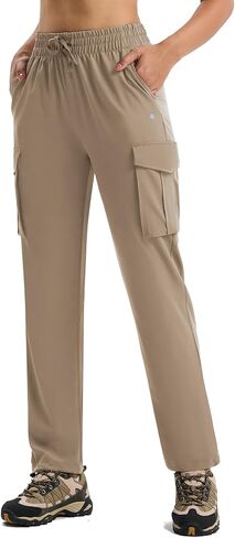Women's Hiking Pants Lightweight Cargo Quick Dry Water Resistant UPF50+ Travel Outdoor Work Pants Safari Pockets in Saudi Arabia
