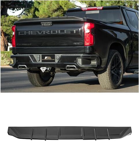 استبدال لعام 2019-شيفروليه سيلفرادو 1500 | GMC Sierra 1500 Models Street Series ABS Plastic-Matte Black الخلفية الخلفية الغطاء الجناح الجناح المفسد المفسد-458-ABS in Saudi Arabia