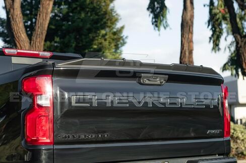 استبدال لعام 2019-شيفروليه سيلفرادو 1500 | GMC Sierra 1500 Models Street Series ABS Plastic-Matte Black الخلفية الخلفية الغطاء الجناح الجناح المفسد المفسد-458-ABS in Saudi Arabia