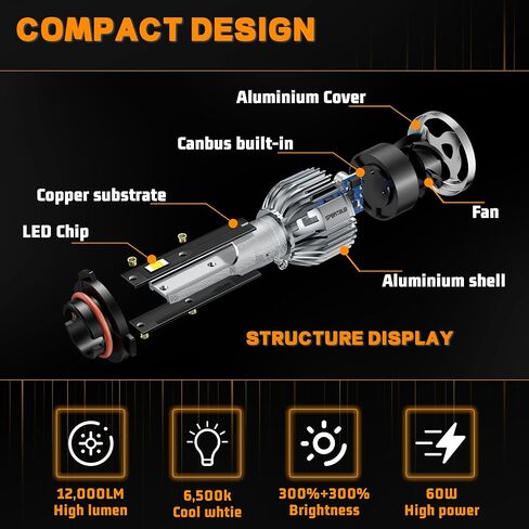 9005 9006 LED Bulbs Combo Kit, 24000 Lumens 120W Super Bright HB3 HB4 LED Bulbs Combo 6500K, Pack of 4 (9005 9006 Combo), SPBRTBUB in Saudi Arabia