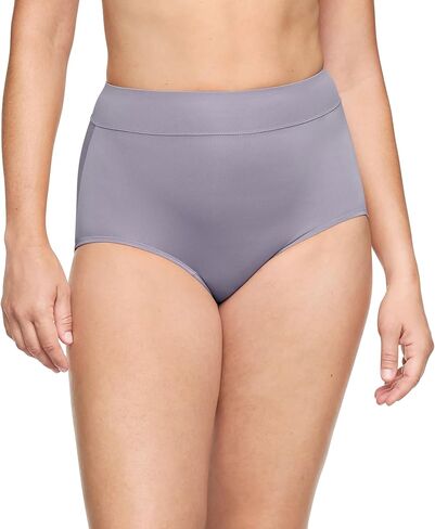 Warner's Women's No Pinching No Problems Dig-Free Comfort Waist Microfiber Brief 5738, Storm in Kuwait