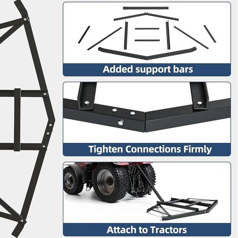 GAOMON Driveway Drag 66" Width, Driveway Drag Grader w/ 3 Sets Adjustable Bolts & 2 Reinforcement Bars, Tow Behind Drag Harrow with Pin-Style Hitch, Garden Lawn Tractor Driveway Grader for ATVs, UTV in Kuwait