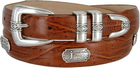 Summer_Genuine Full-Grain Cowhide Leather Belt with Golf Swing Medallions,1-1/8" wide in Saudi Arabia