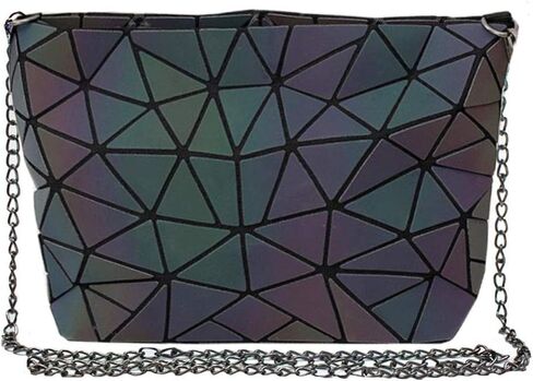 Goclothod Fashion Holographic Laser Shoulder Bag Geometric Envelope Clutch Chain Crossbody Purse in Kuwait