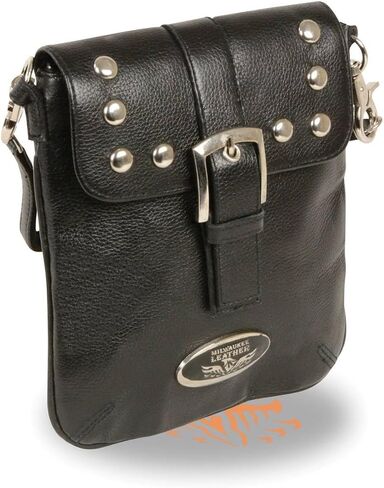 Milwaukee Leather MP8805 Women's Black Small Leather Studded Shoulder Bag in Saudi Arabia