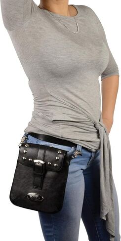 Milwaukee Leather MP8805 Women's Black Small Leather Studded Shoulder Bag in Saudi Arabia