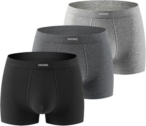 Mens Underwear Boxer Briefs Cotton Stretch Breathable Moisture Transferring and Sweat Absorbent Mid Waist 3 Pack in Saudi Arabia